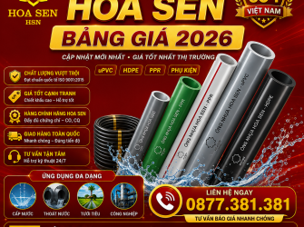 Bảng Gi&aacute; Ống Nhựa Hoa Sen 2026 Mới Nhất | B&aacute;o Gi&aacute; Ch&iacute;nh H&atilde;ng Chiết Khấu Cao