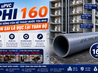 Ống uPVC Phi 160 &ndash; Xương Sống Của Hệ Tho&aacute;t Nước T&ograve;a Nh&agrave;: Chọn Sai L&agrave; Đục Lại To&agrave;n Bộ
