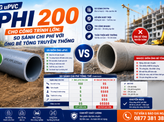 Ống uPVC Phi 200 Cho C&ocirc;ng Tr&igrave;nh Lớn: So S&aacute;nh Chi Ph&iacute; Với Ống B&ecirc; T&ocirc;ng Truyền Thống