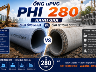 Ống uPVC phi 280 &ndash; Ranh Giới Giữa Ống Nhựa V&agrave; Ống B&ecirc; T&ocirc;ng Cốt Th&eacute;p