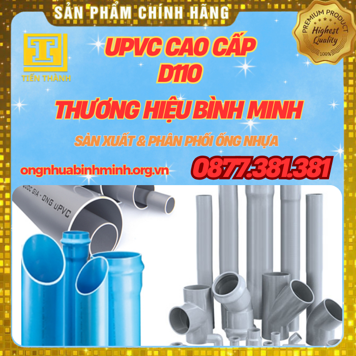 ỐNG UPVC D110 NHỰA BÌNH MINH - GIÁ RẺ NHẤT