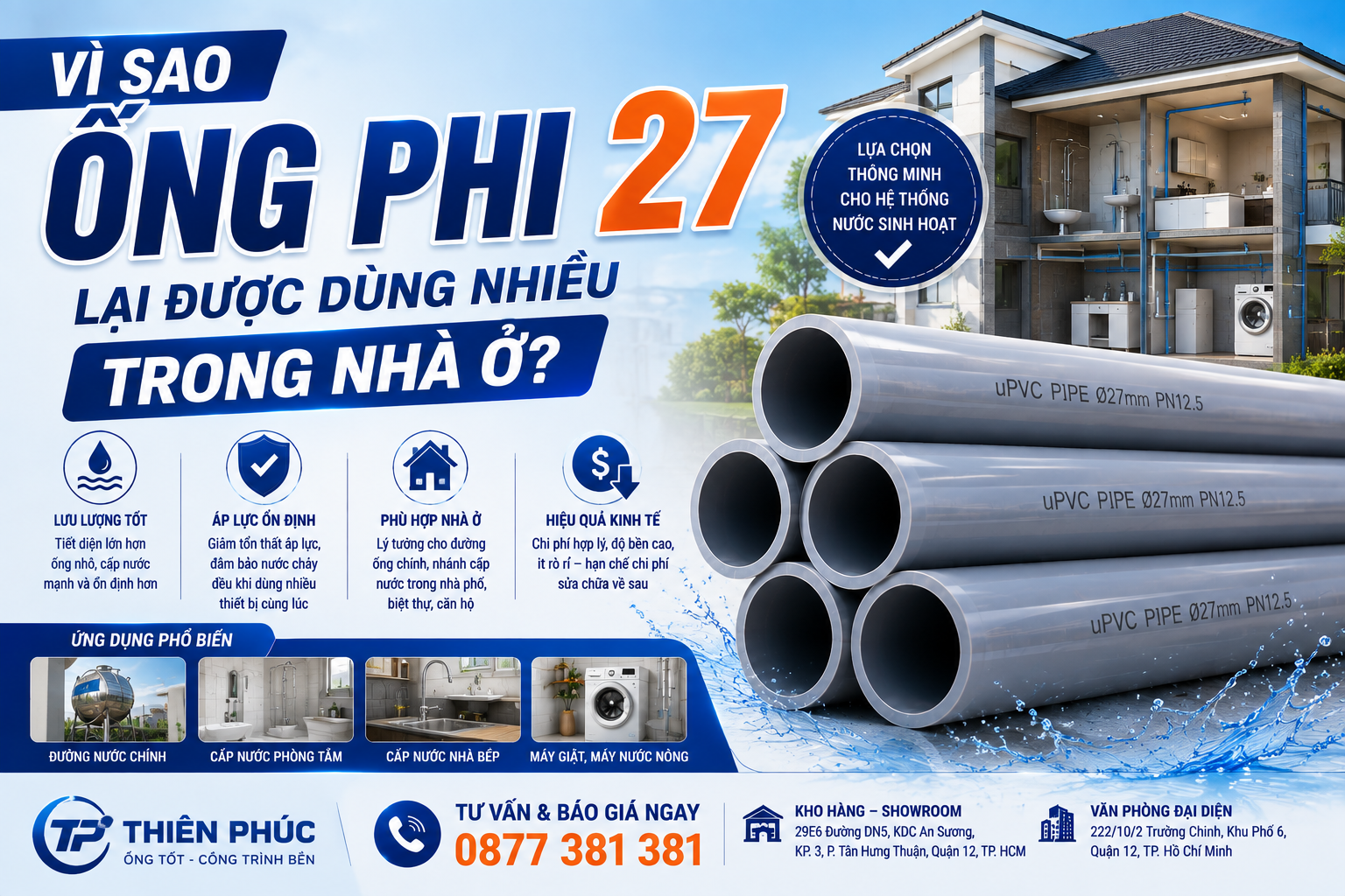 Vì Sao Ống Phi 27 Lại Được Dùng Nhiều Trong Nhà Ở
