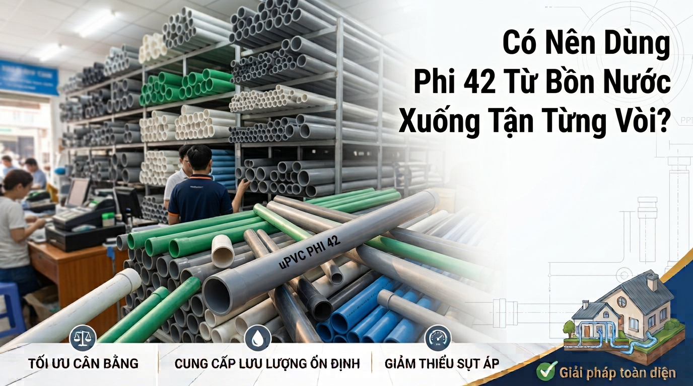 Có Nên Dùng Phi 42 Từ Bồn Nước Xuống Tận Từng Vòi?