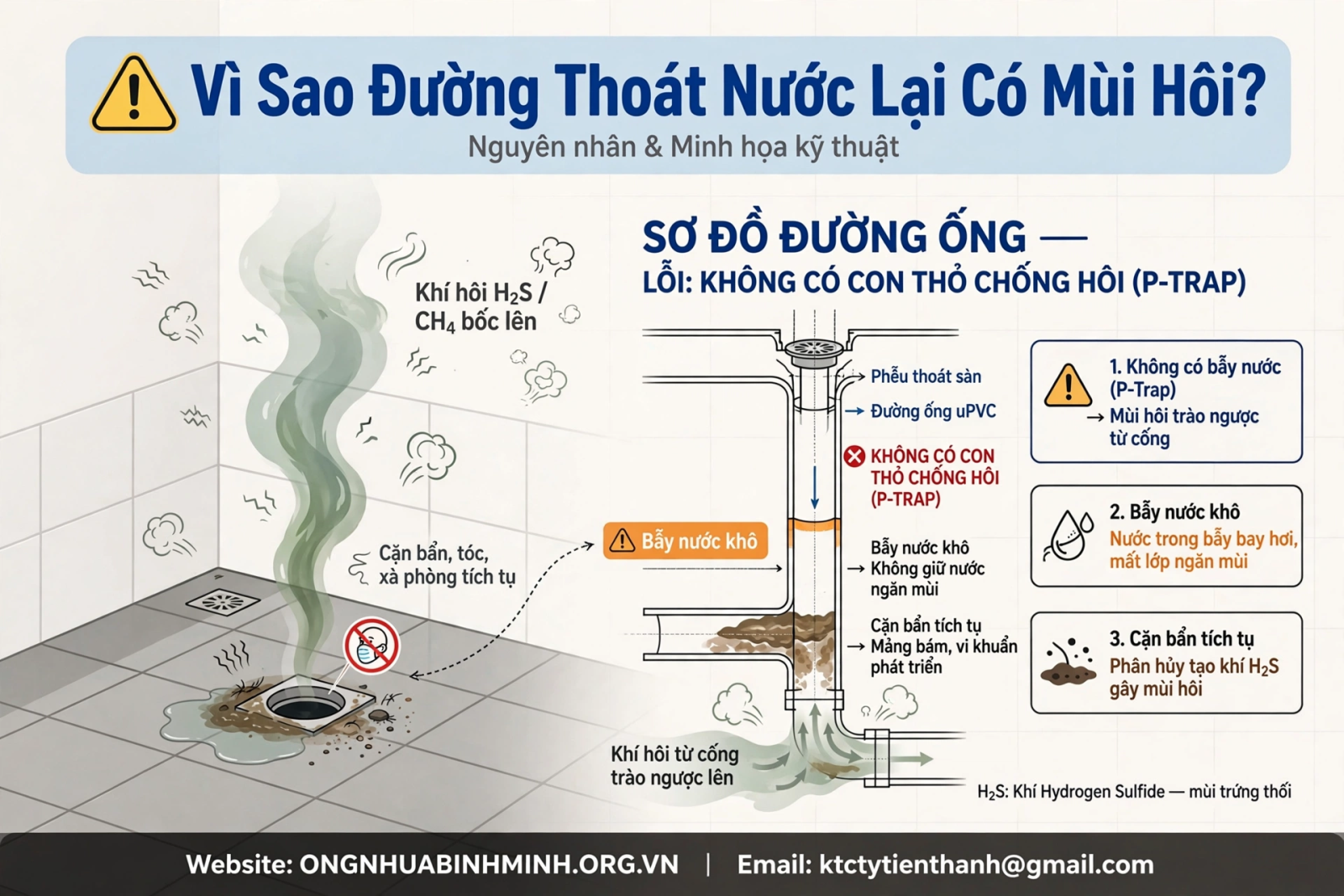 "Vì Sao Đường Thoát Nước Lại Có Mùi Hôi?"
